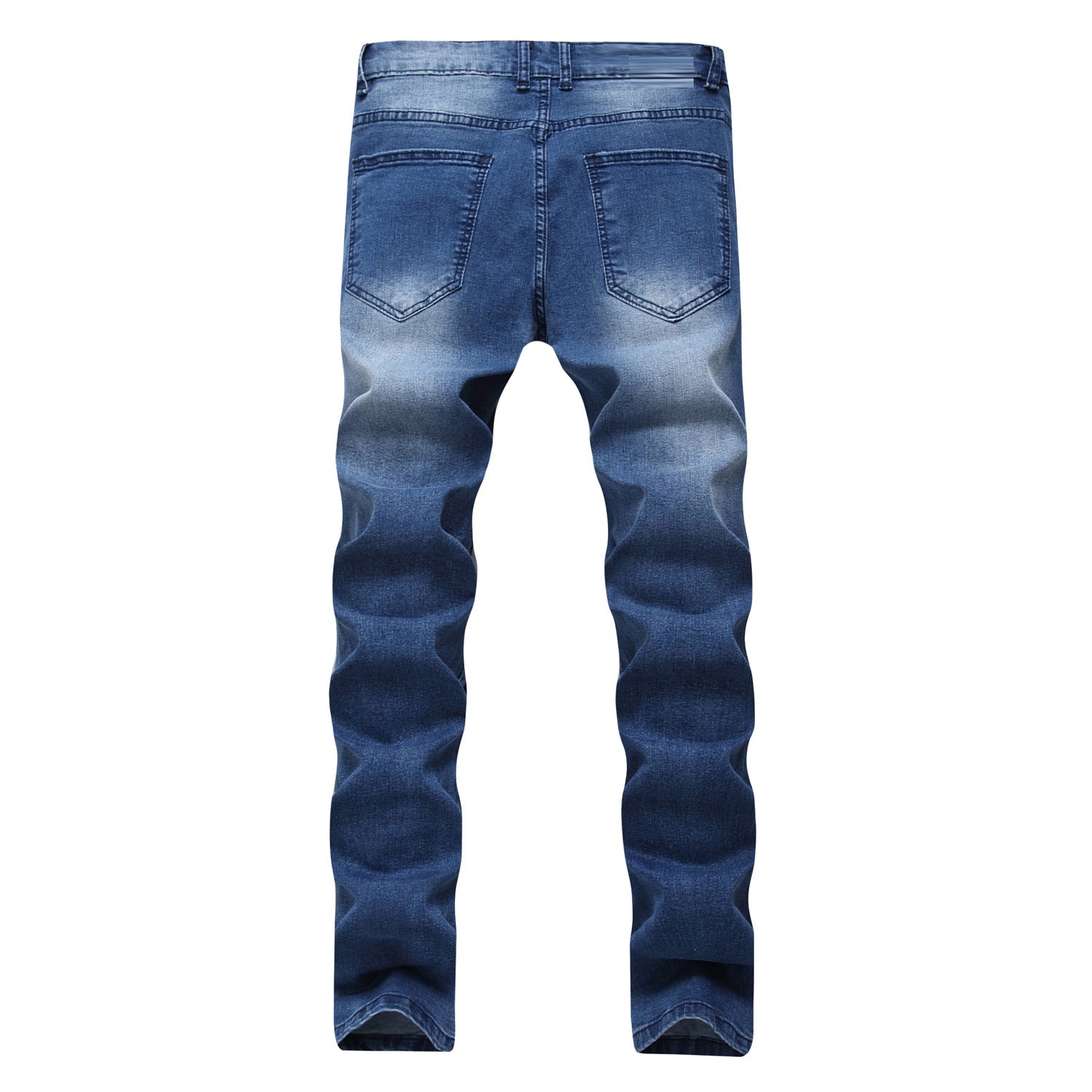 Multi-holes, Blue Elastic Men's Jeans Slim-fitting Small Straight VibeFlex Sports