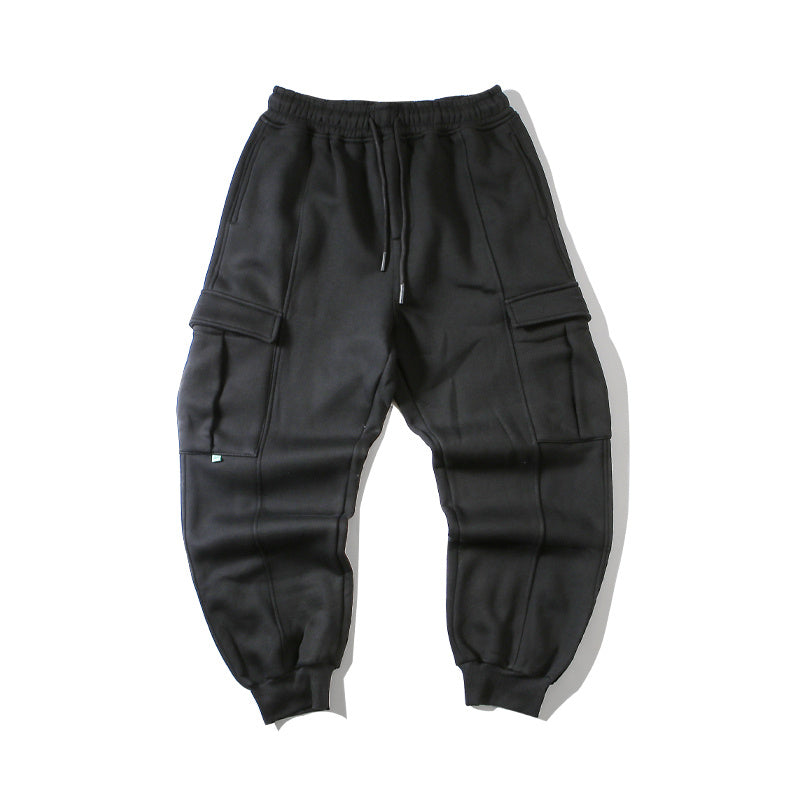 Gray Guard Pants Men's  Plus Velvet Sweatpants Thickened Straight Loose VibeFlex Sports