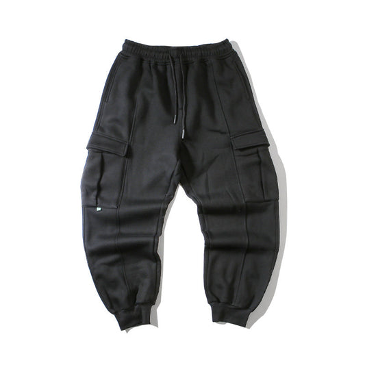 Gray Guard Pants Men's  Plus Velvet Sweatpants Thickened Straight Loose VibeFlex Sports
