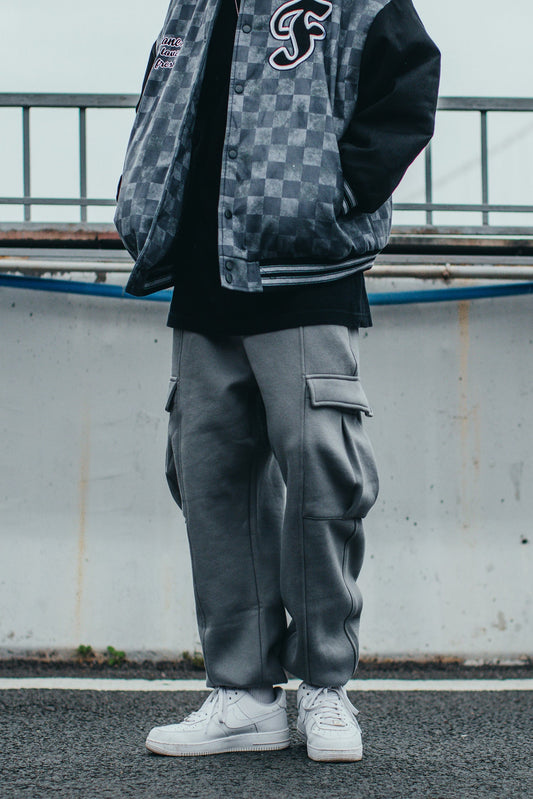 Gray Guard Pants Men's  Plus Velvet Sweatpants Thickened Straight Loose VibeFlex Sports