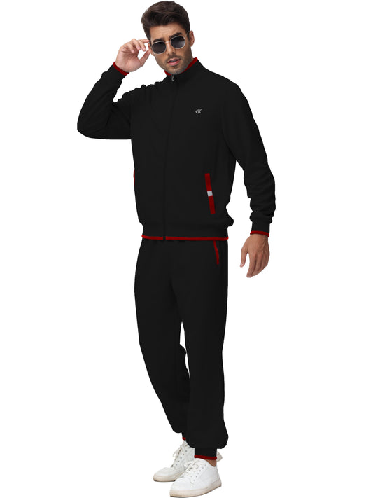 Men'S Tracksuits Sweatsuits for Men Set Track Suits 2 Piece Casual Athletic Jogging Warm up Full Zip Sweat Suits Black L