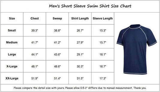 Men'S T-Shirt Swim Tee Short Sleeve Running Shirt Swimwear Swim Hiking Workout Shirt