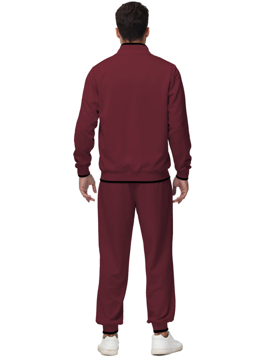 Men'S Tracksuits Sweatsuits for Men Set Track Suits 2 Piece Casual Athletic Jogging Warm up Full Zip Sweat Suits Wine Red L