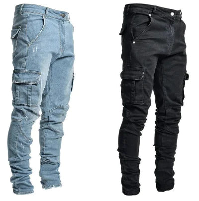 Denim Trousers with Knee and Feet Hole Zippers VibeFlex Sports