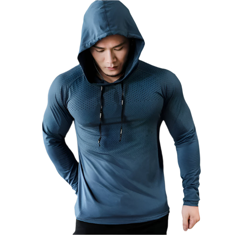 Mens Fitness Tracksuit Running Sport Hoodie Gym Joggers Hooded Outdoor Workout Athletic Clothing Muscle Training Sweatshirt Tops