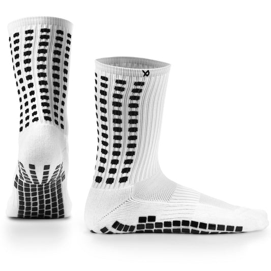 Grip Socks Football - Anti Slip Football Socks Calf - LUX - White LUX Sports