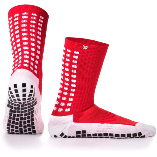 Grip Socks Football - Anti Slip Football Socks Calf - LUX - Red LUX Sports