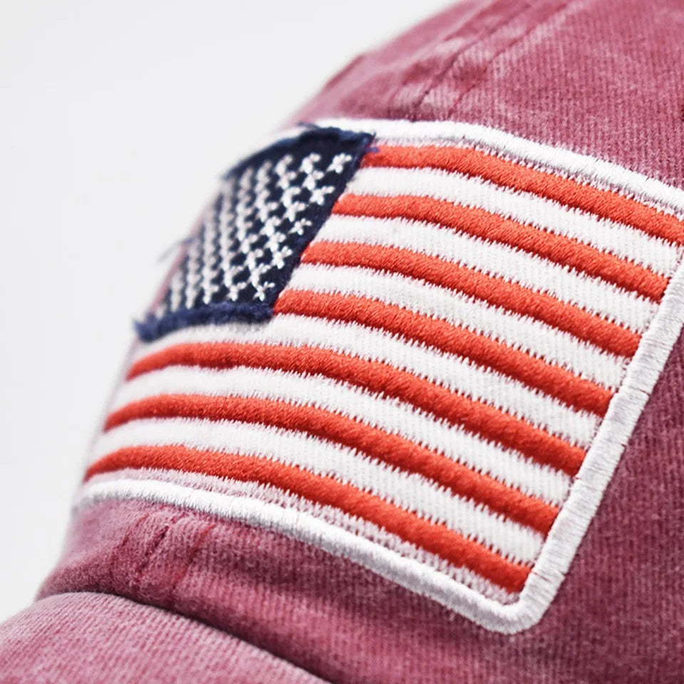 Women Baseball Cap Summer Denim Hats Men Spring USA Letter Flag Embroidery Baseball Hats Cotton Outdoor Vintage Visor Casual Cap VibeFlex Sports