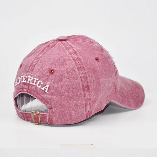 Women Baseball Cap Summer Denim Hats Men Spring USA Letter Flag Embroidery Baseball Hats Cotton Outdoor Vintage Visor Casual Cap VibeFlex Sports
