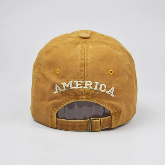 Women Baseball Cap Summer Denim Hats Men Spring USA Letter Flag Embroidery Baseball Hats Cotton Outdoor Vintage Visor Casual Cap VibeFlex Sports