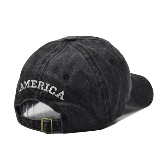 Women Baseball Cap Summer Denim Hats Men Spring USA Letter Flag Embroidery Baseball Hats Cotton Outdoor Vintage Visor Casual Cap VibeFlex Sports