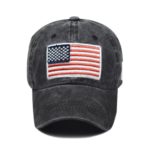 Women Baseball Cap Summer Denim Hats Men Spring USA Letter Flag Embroidery Baseball Hats Cotton Outdoor Vintage Visor Casual Cap VibeFlex Sports