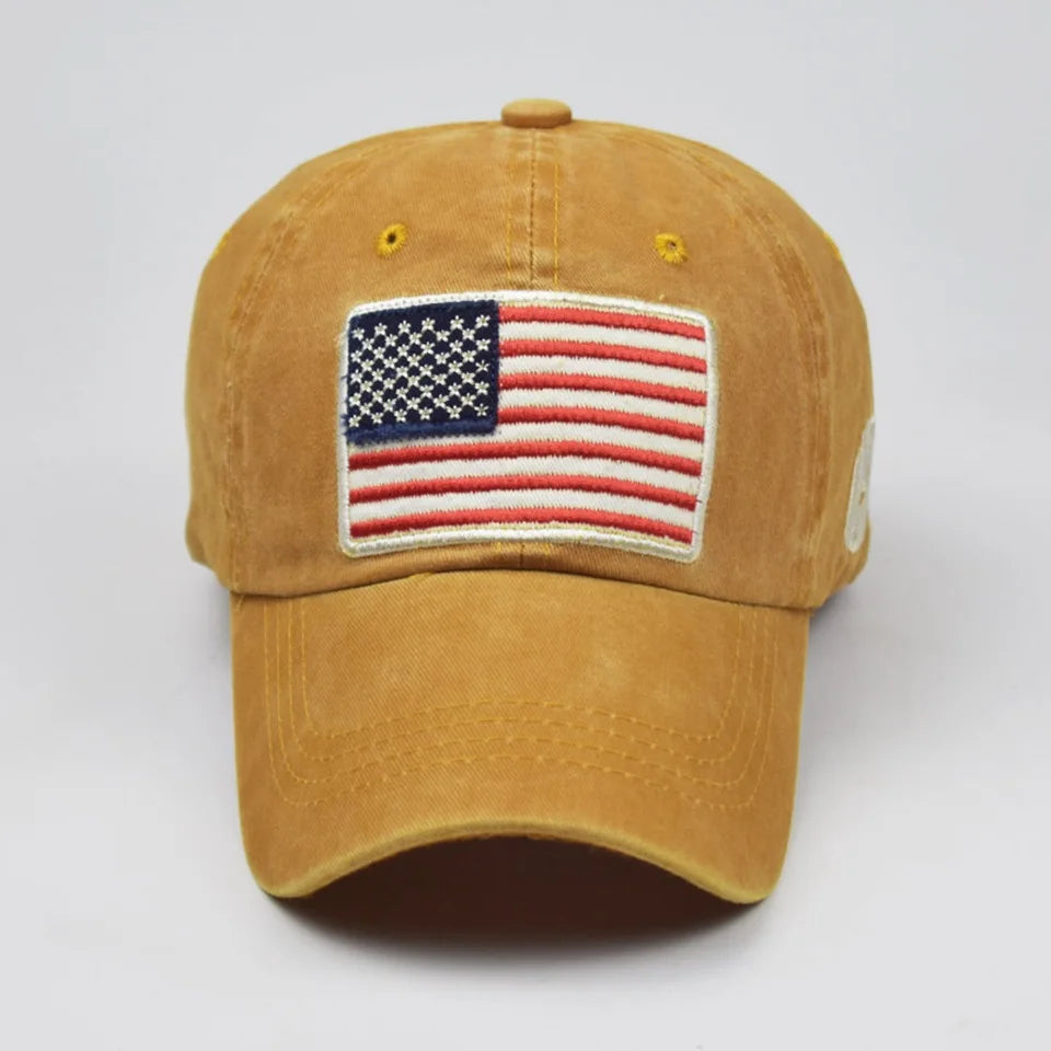 Women Baseball Cap Summer Denim Hats Men Spring USA Letter Flag Embroidery Baseball Hats Cotton Outdoor Vintage Visor Casual Cap VibeFlex Sports