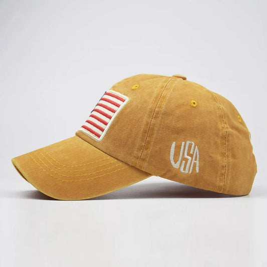 Women Baseball Cap Summer Denim Hats Men Spring USA Letter Flag Embroidery Baseball Hats Cotton Outdoor Vintage Visor Casual Cap VibeFlex Sports