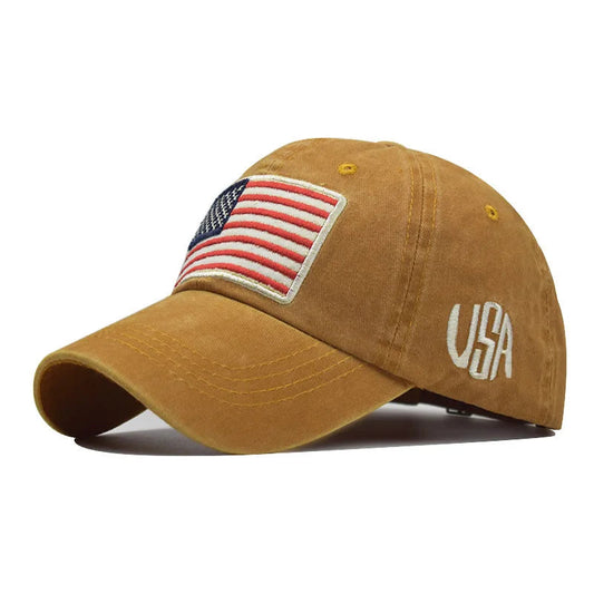 Women Baseball Cap Summer Denim Hats Men Spring USA Letter Flag Embroidery Baseball Hats Cotton Outdoor Vintage Visor Casual Cap VibeFlex Sports