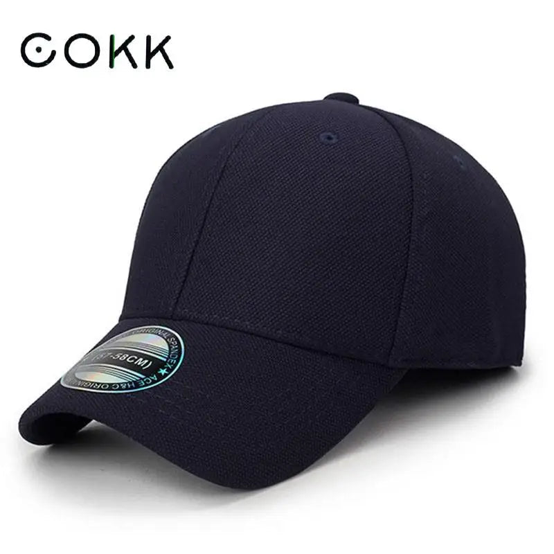 COKK Baseball Cap Men Snapback Hats Fitted Closed Full Cap Women Gorras Bone Male Trucker Hat Casquette Outdoor Black VibeFlex Sports