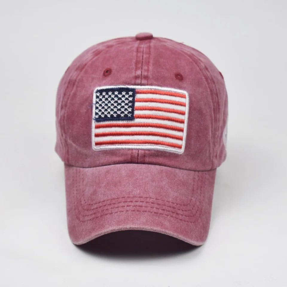 Women Baseball Cap Summer Denim Hats Men Spring USA Letter Flag Embroidery Baseball Hats Cotton Outdoor Vintage Visor Casual Cap VibeFlex Sports