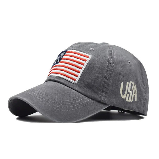 Women Baseball Cap Summer Denim Hats Men Spring USA Letter Flag Embroidery Baseball Hats Cotton Outdoor Vintage Visor Casual Cap VibeFlex Sports