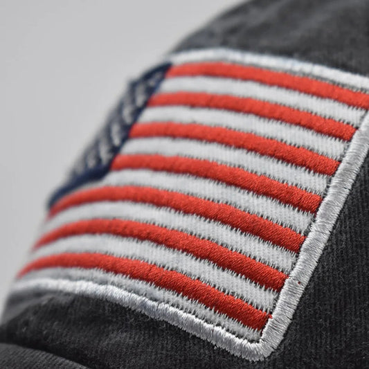 Women Baseball Cap Summer Denim Hats Men Spring USA Letter Flag Embroidery Baseball Hats Cotton Outdoor Vintage Visor Casual Cap VibeFlex Sports