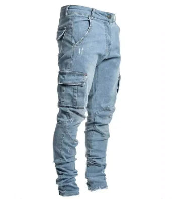 Denim Trousers with Knee and Feet Hole Zippers VibeFlex Sports