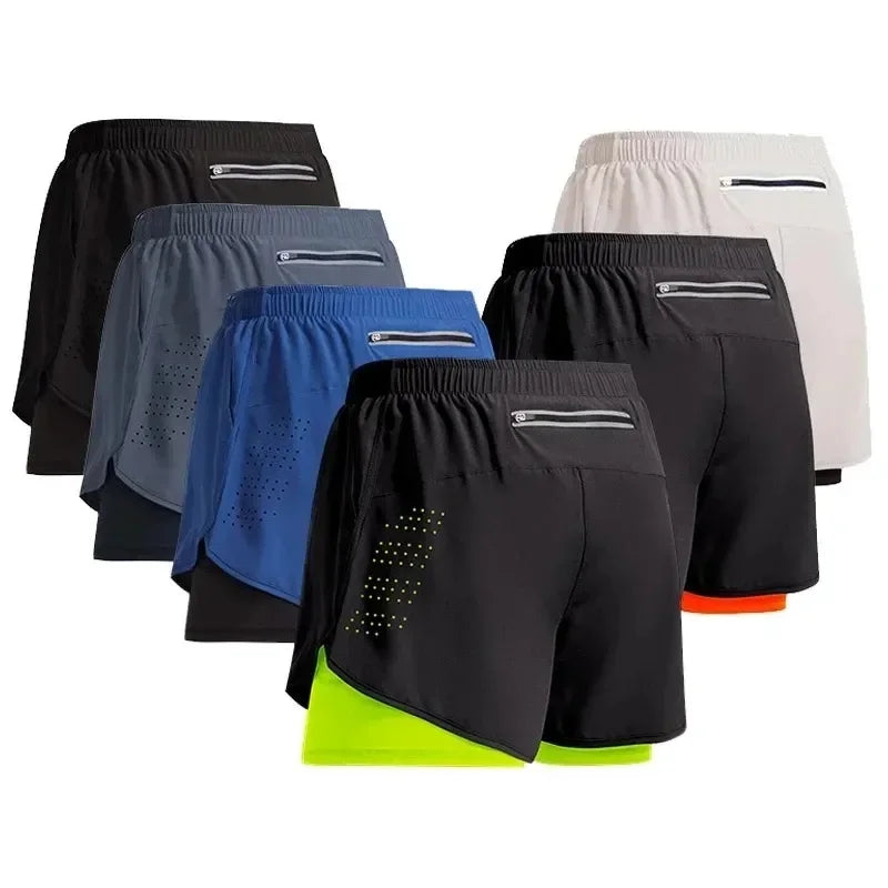 Men's Fitness Training Shorts Summer 2 In 1 Quick Dry VibeFlex Sports