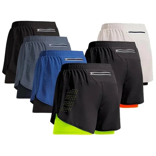 Men's Fitness Training Shorts Summer 2 In 1 Quick Dry VibeFlex Sports