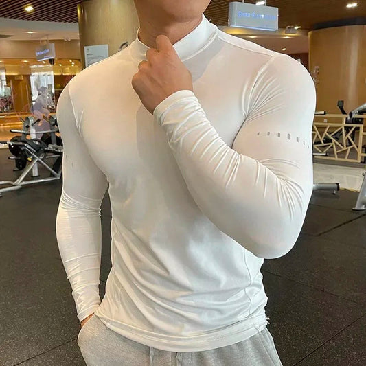 Compression Shirts Men's Fitness Workout Long Sleeve T-shirt Gym Training Tops Muscle Tees VibeFlex Sports