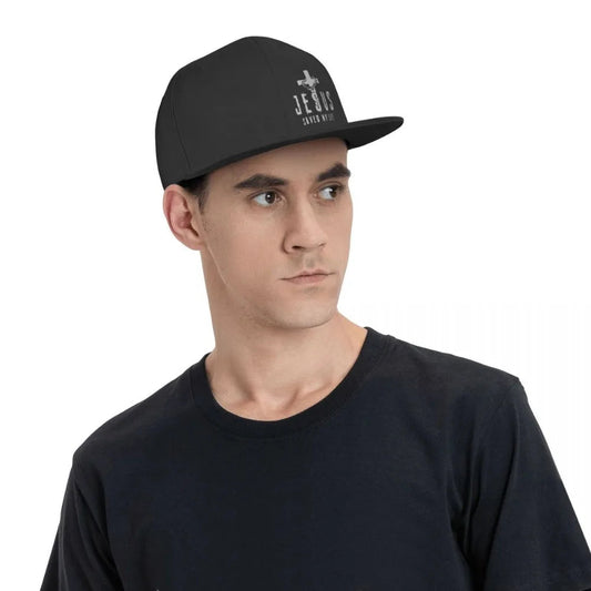 Christian Jesus Saved My Life Cross Snapback Hats for Men Baseball Cap Adjustable Flat Bill Trucker Dad Gift,Husband,Boy Friend VibeFlex Sports