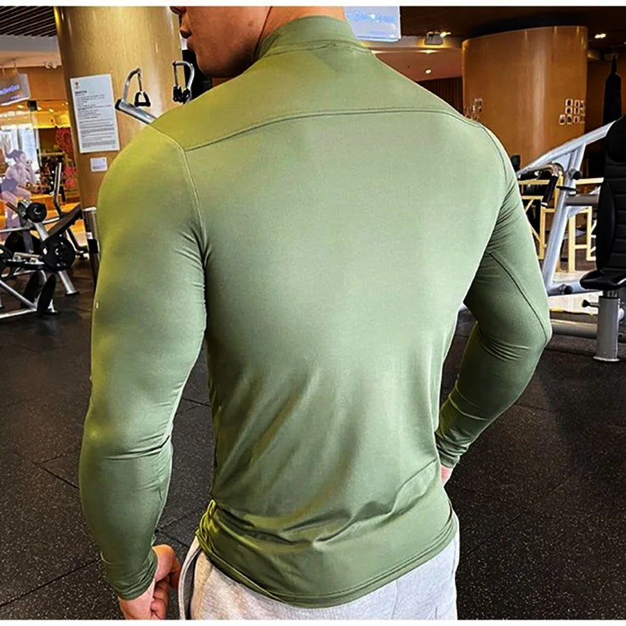 Compression Shirts Men's Fitness Workout Long Sleeve T-shirt Gym Training Tops Muscle Tees VibeFlex Sports