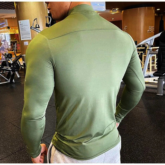 Compression Shirts Men's Fitness Workout Long Sleeve T-shirt Gym Training Tops Muscle Tees VibeFlex Sports