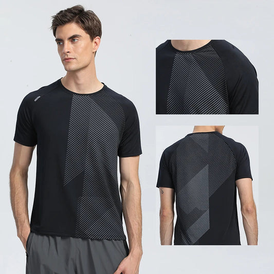 Quick Dry Men Running T-shirt Fitness Sports Top Gym Training Shirt Breathable Jogging Casual Sportswear VibeFlex Sports
