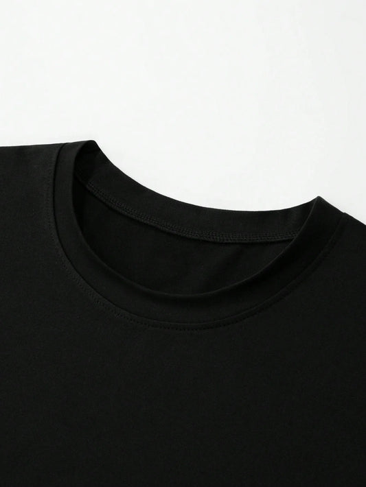 Men's 100% pure cotton loose fit comfortable sports and leisure letter K king printed round neck long sleeved T-shirt top VibeFlex Sports
