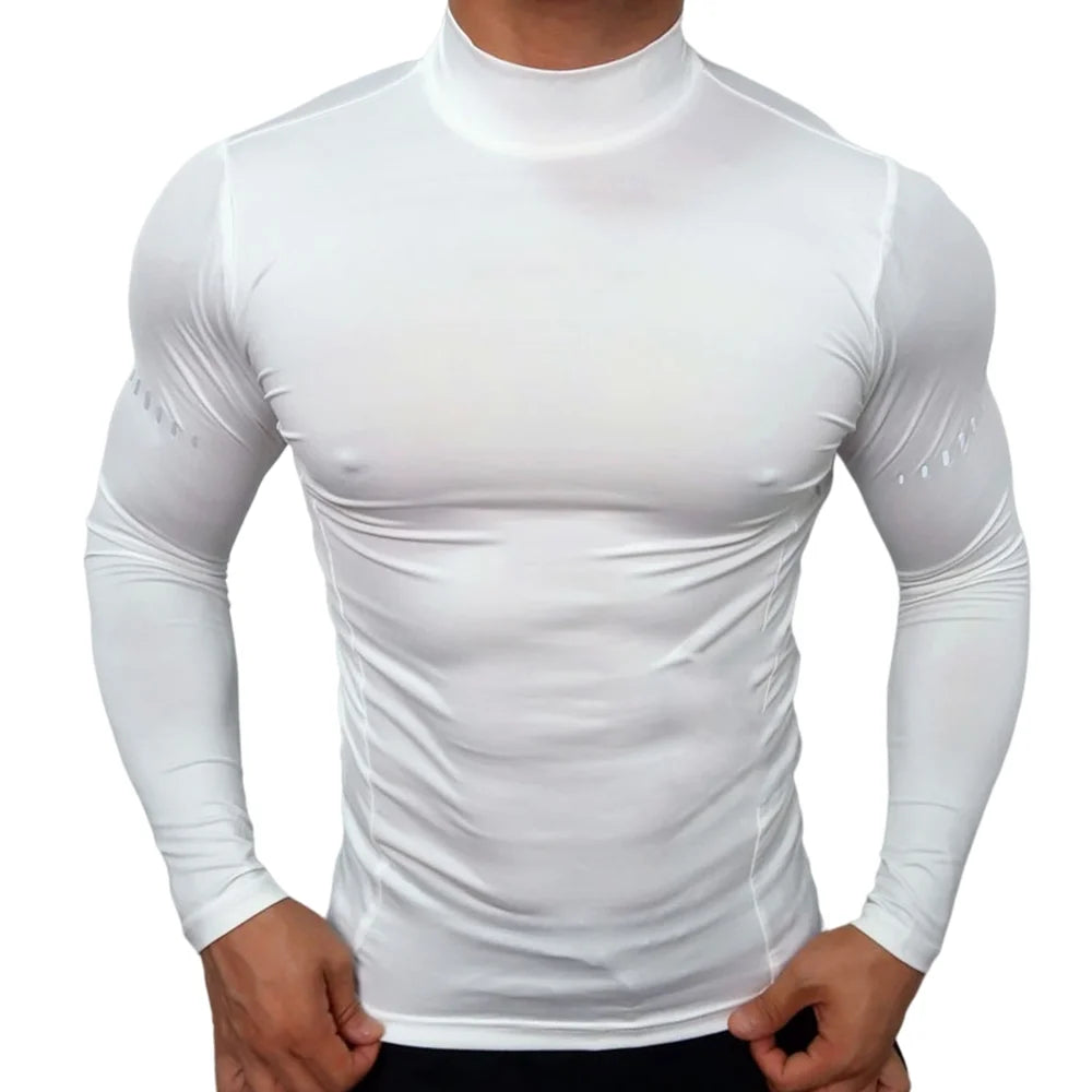 Compression Shirts Men's Fitness Workout Long Sleeve T-shirt Gym Training Tops Muscle Tees VibeFlex Sports