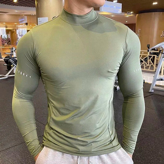 Compression Shirts Men's Fitness Workout Long Sleeve T-shirt Gym Training Tops Muscle Tees VibeFlex Sports