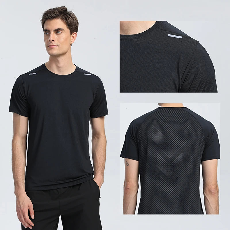 Quick Dry Men Running T-shirt Fitness Sports Top Gym Training Shirt Breathable Jogging Casual Sportswear VibeFlex Sports