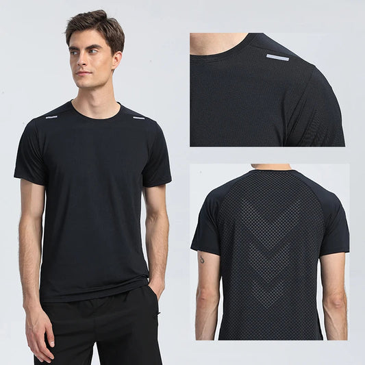 Quick Dry Men Running T-shirt Fitness Sports Top Gym Training Shirt Breathable Jogging Casual Sportswear VibeFlex Sports