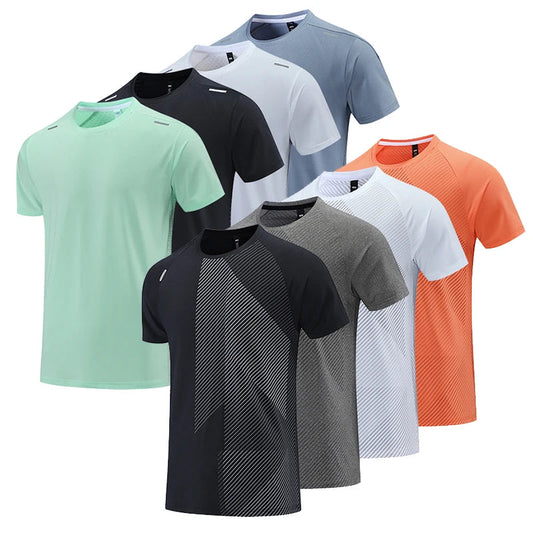 Quick Dry Men Running T-shirt Fitness Sports Top Gym Training Shirt Breathable Jogging Casual Sportswear VibeFlex Sports