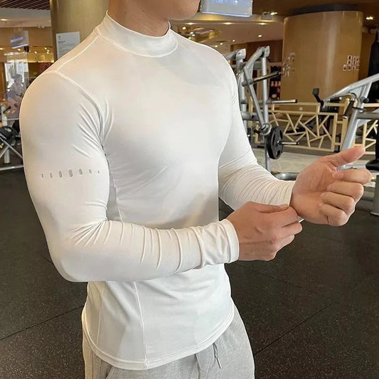 Compression Shirts Men's Fitness Workout Long Sleeve T-shirt Gym Training Tops Muscle Tees VibeFlex Sports