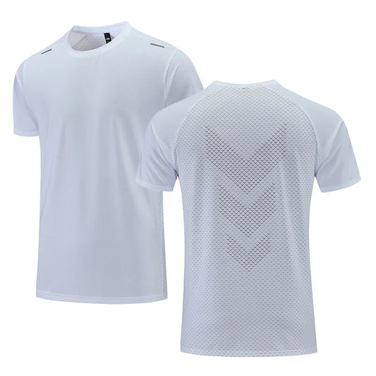 Quick Dry Men Running T-shirt Fitness Sports Top Gym Training Shirt Breathable Jogging Casual Sportswear VibeFlex Sports