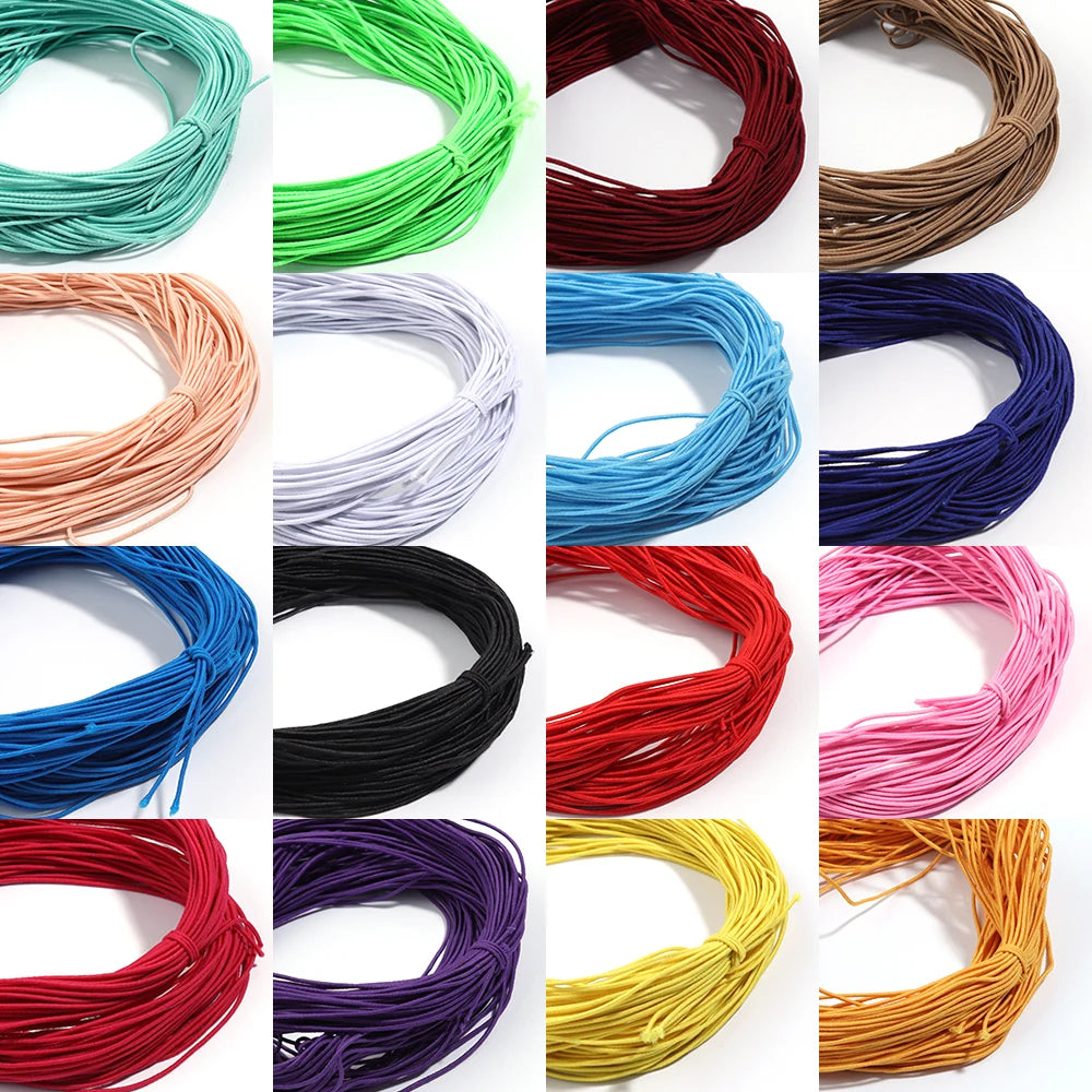 25 Yards/Lot 1mm Round Elastics Bungee Shock Cord Elastic Rope Rubber Band Strap String Cordon Shoelaces Sewing Accessories VibeFlex Sports