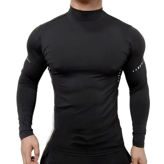 Compression Shirts Men's Fitness Workout Long Sleeve T-shirt Gym Training Tops Muscle Tees VibeFlex Sports