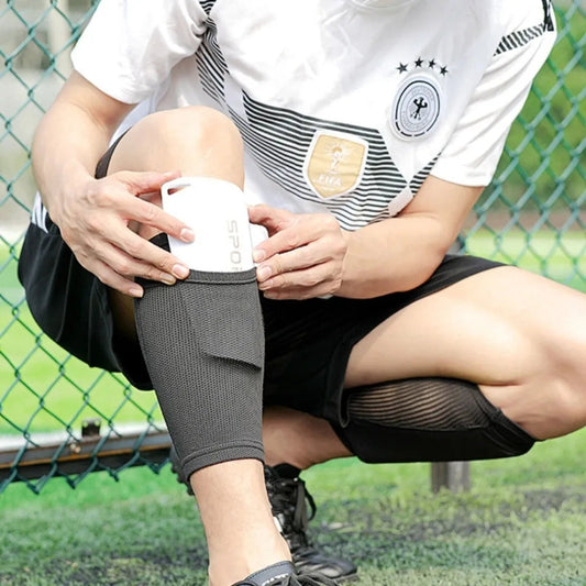 Shin Guards Soccer Football Canilleras Support Sock Nylon Leg Sleeves Shin Protector with Pocket Soccer Gear щитки футбольные VibeFlex Sports