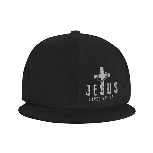 Christian Jesus Saved My Life Cross Snapback Hats for Men Baseball Cap Adjustable Flat Bill Trucker Dad Gift,Husband,Boy Friend VibeFlex Sports
