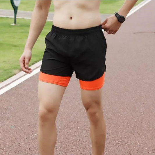 Men's Fitness Training Shorts Summer 2 In 1 Quick Dry VibeFlex Sports