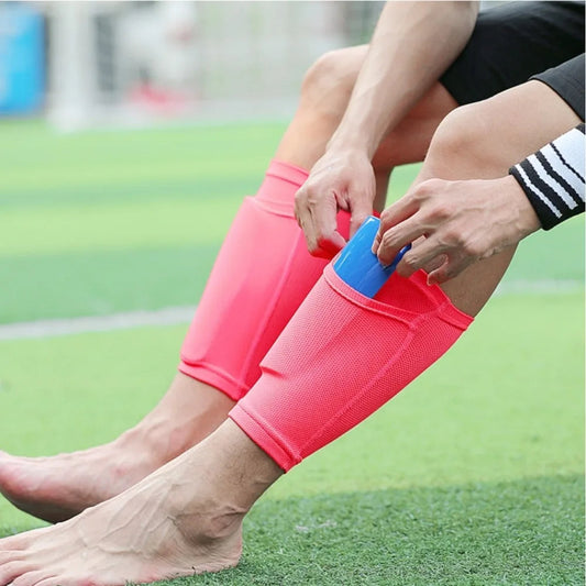 Shin Guards Soccer Football Canilleras Support Sock Nylon Leg Sleeves Shin Protector with Pocket Soccer Gear щитки футбольные VibeFlex Sports