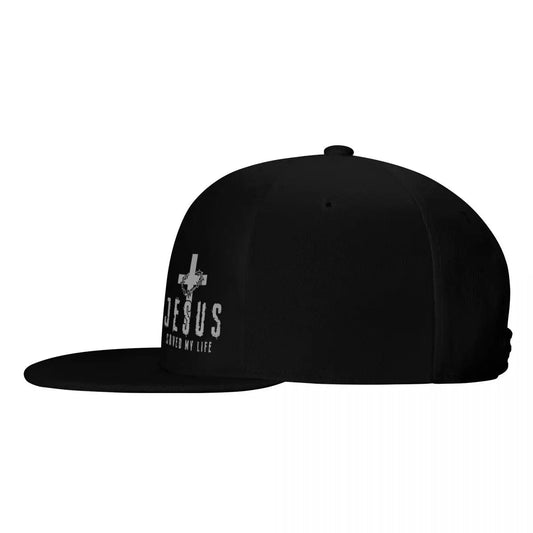 Christian Jesus Saved My Life Cross Snapback Hats for Men Baseball Cap Adjustable Flat Bill Trucker Dad Gift,Husband,Boy Friend VibeFlex Sports