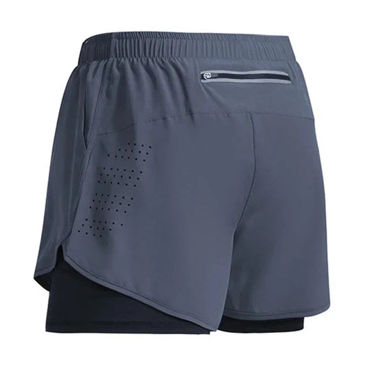 Men's Fitness Training Shorts Summer 2 In 1 Quick Dry VibeFlex Sports