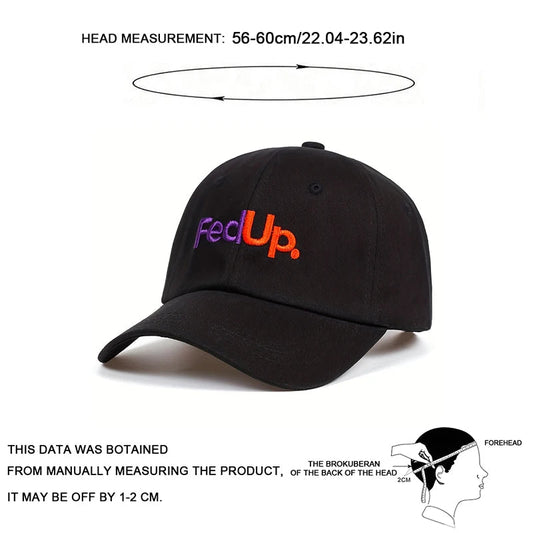 Unisex FedUP Letter Embroidery Baseball Caps Spring and Autumn Outdoor Adjustable Casual Hats Sunscreen Hat VibeFlex Sports
