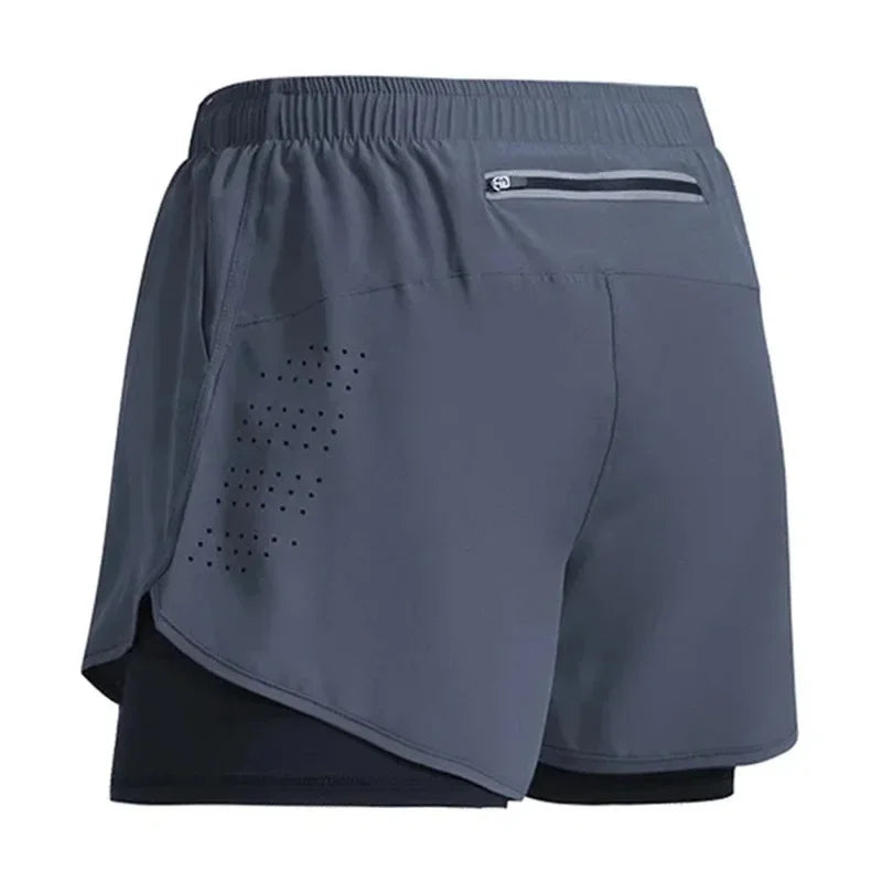 Men's Fitness Training Shorts Summer 2 In 1 Quick Dry VibeFlex Sports