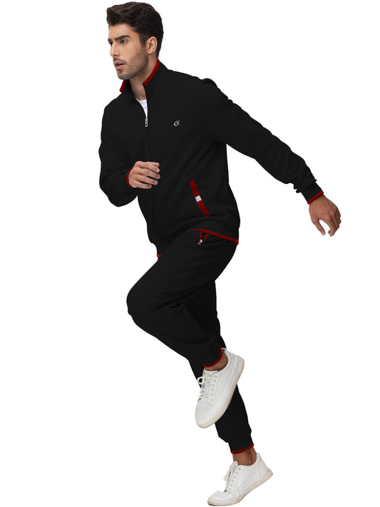 Men'S Tracksuits Sweatsuits for Men Set Track Suits 2 Piece Casual Athletic Jogging Warm up Full Zip Sweat Suits Black L